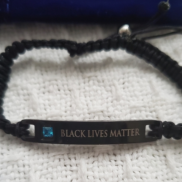 NWT BLM BLACK LIVES MATTER CUSTOM STAINLESS STEEL ADJUSTABLE BRACELET UNISEX - Picture 4 of 7